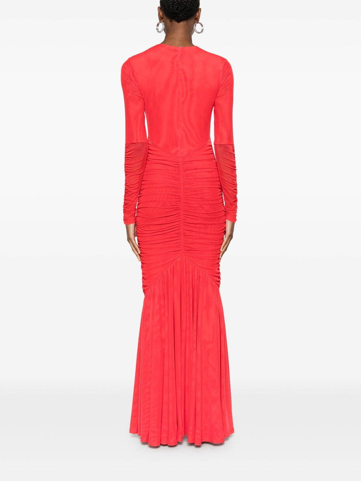 Mesh Ls maxi dress