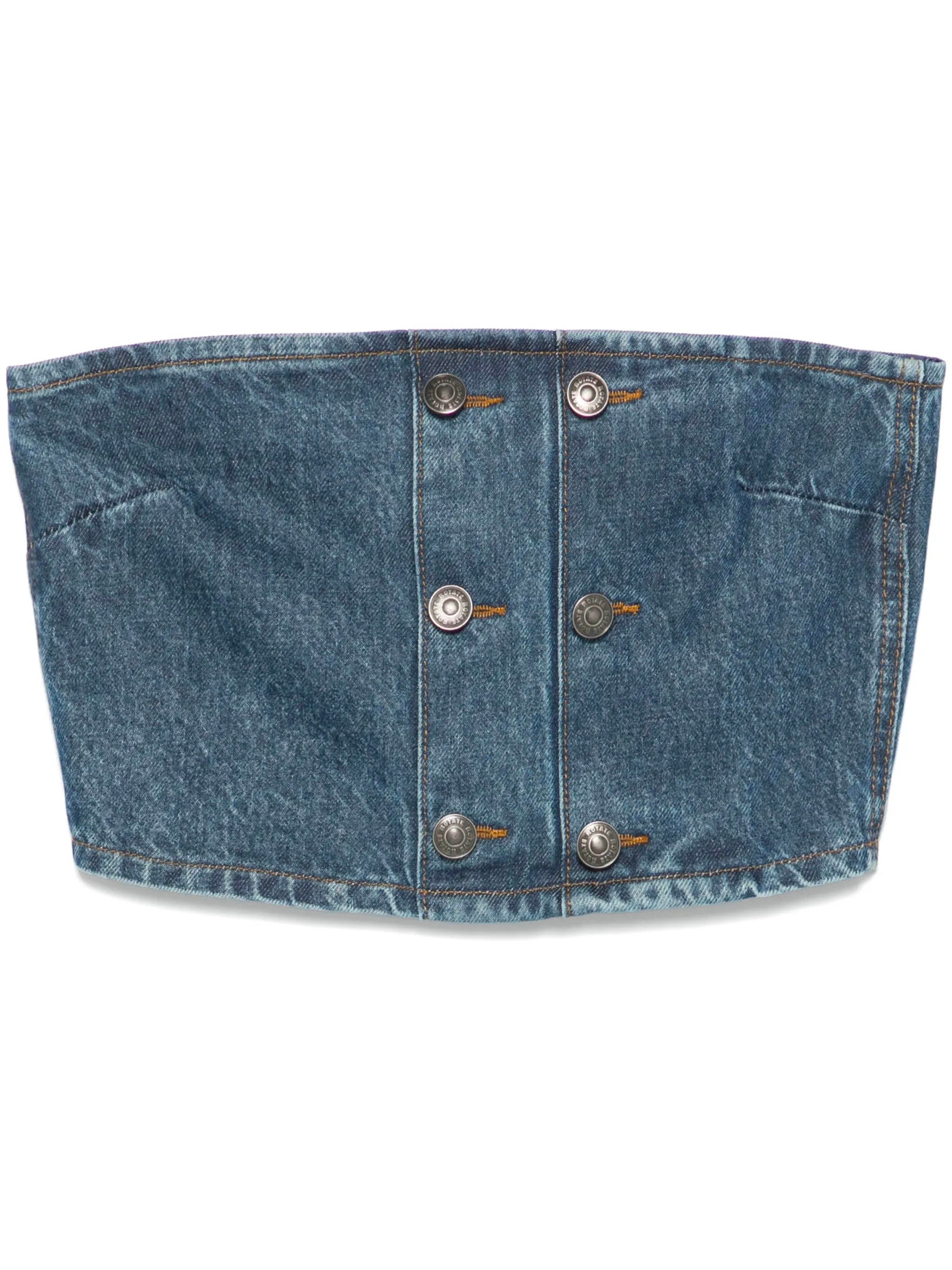Button For Rotation Invisalign Denim top with buttons ROTATE Blu | Grifo210