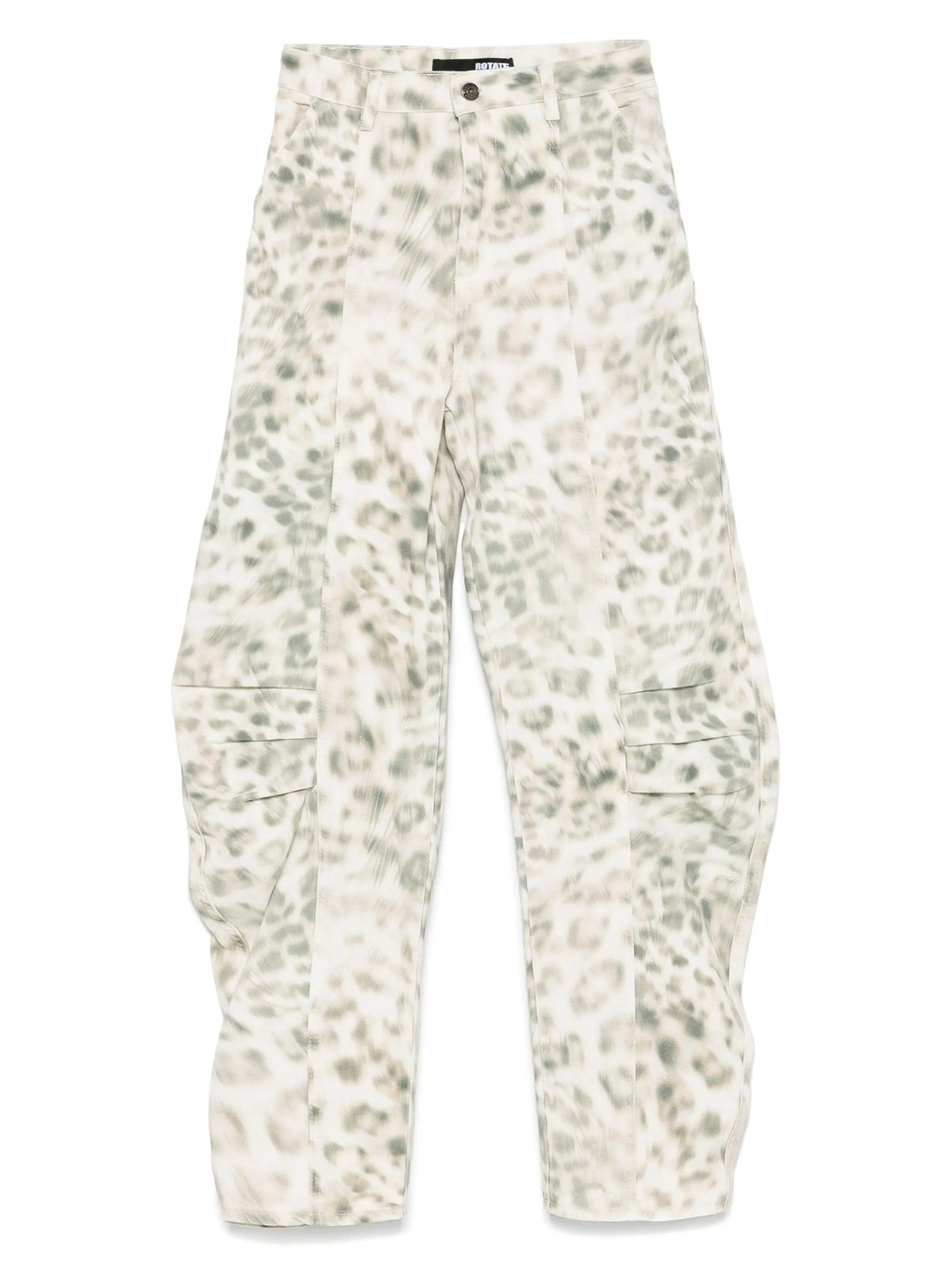 Printed denim cargo pants