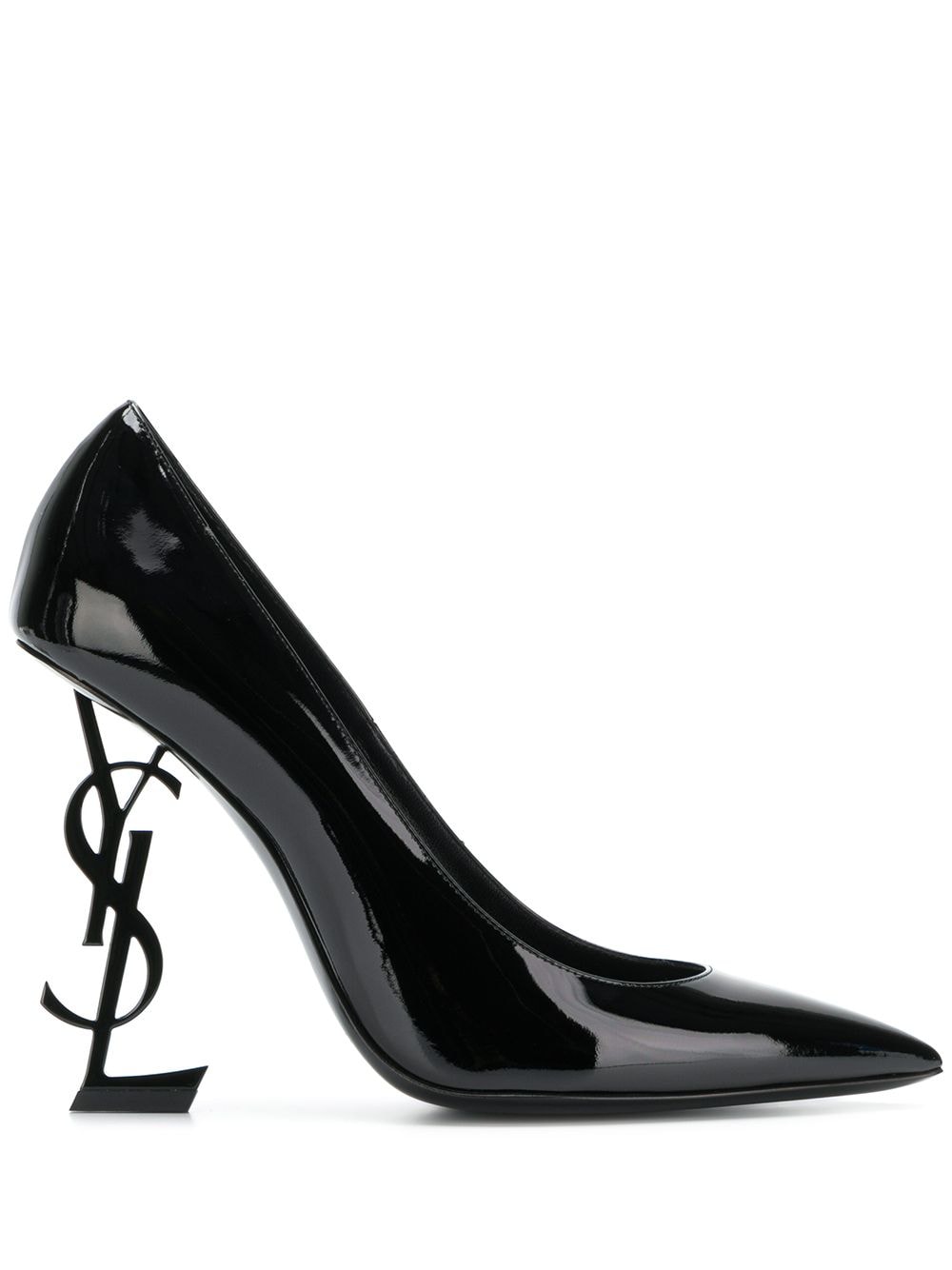Opyum 110 black patent and chrome pumps