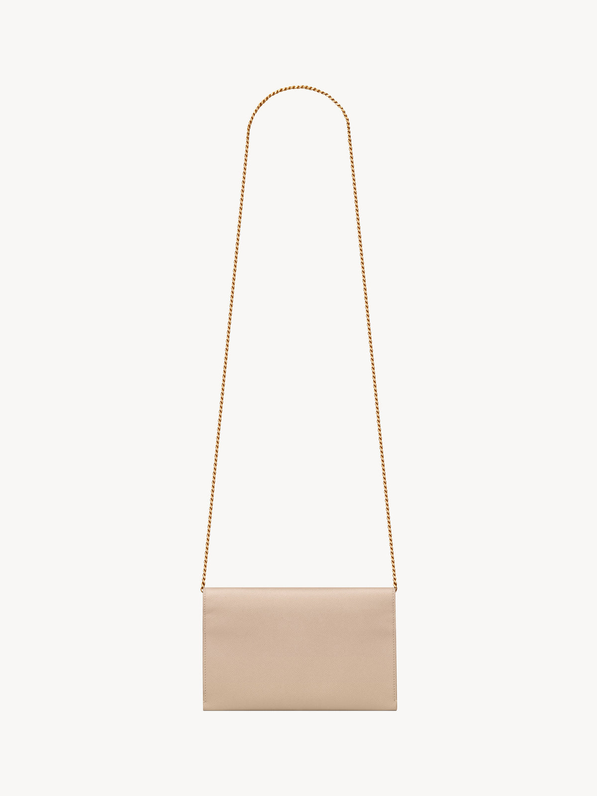 Uptown chain clutch bag in grain de poudre leather