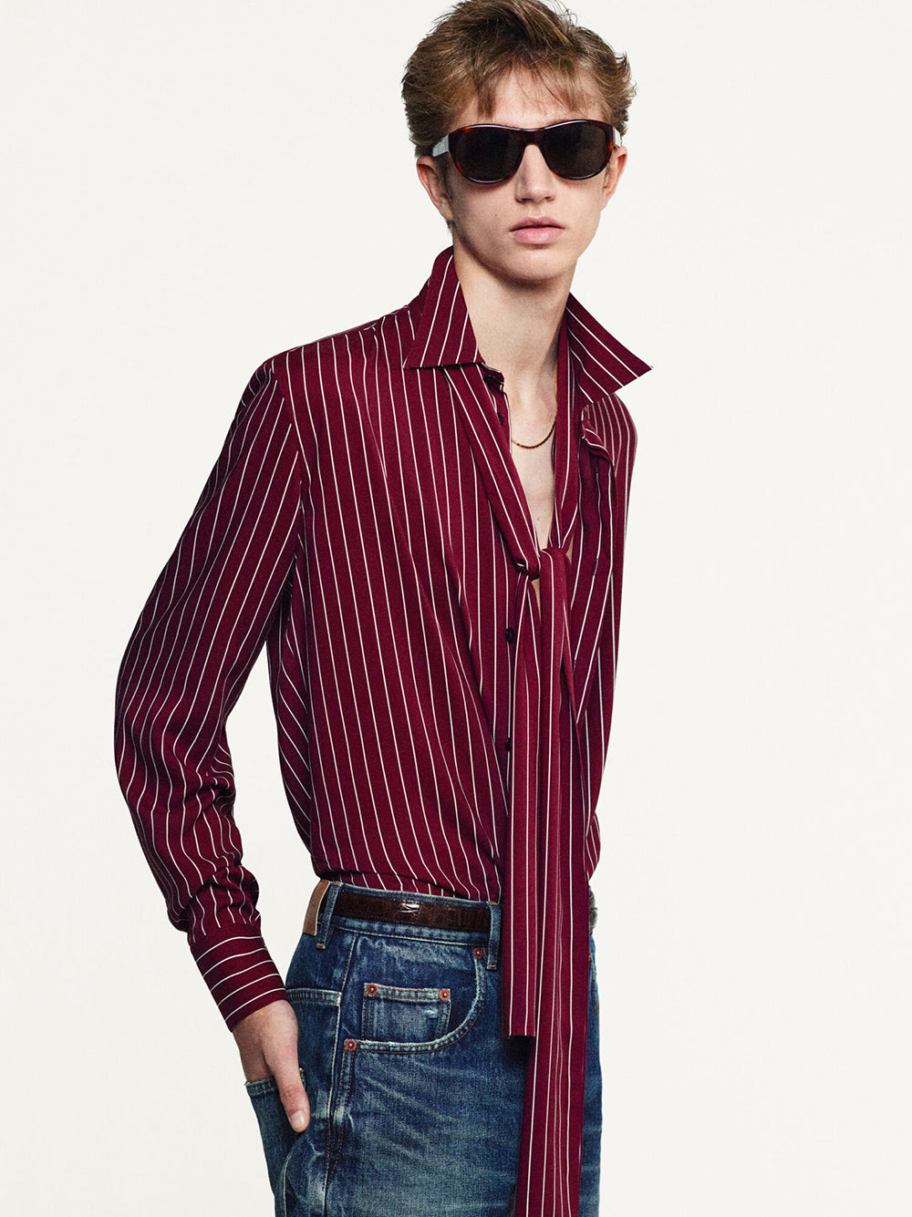 Striped shirt Saint Laurent Rosso | Grifo210