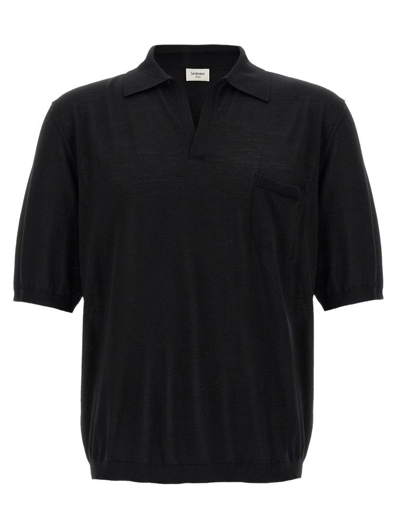 Wool polo shirt