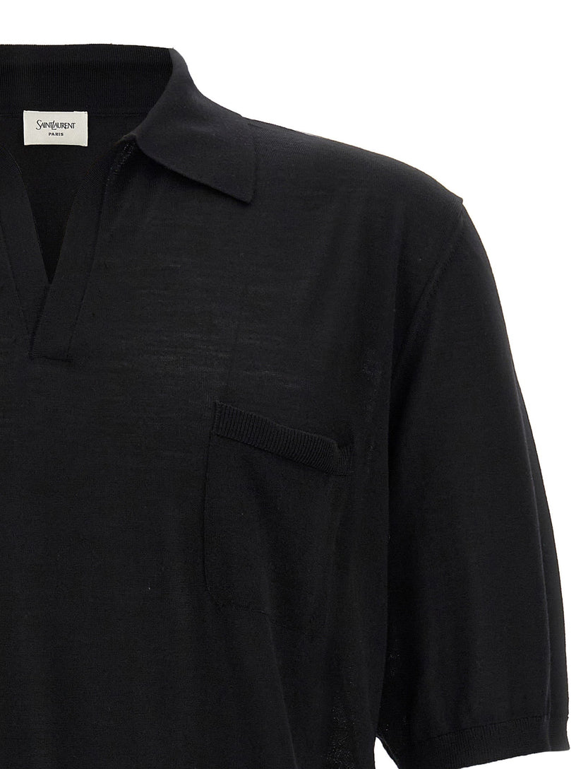 Wool polo shirt