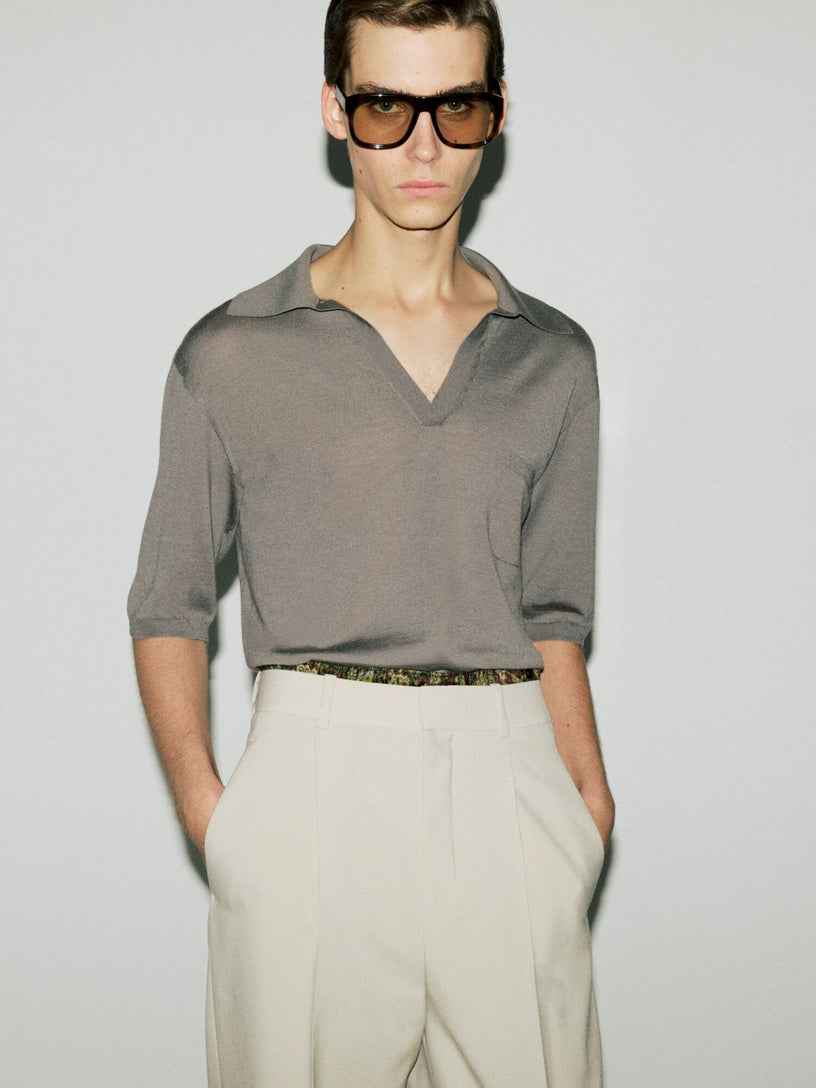 Wool polo shirt