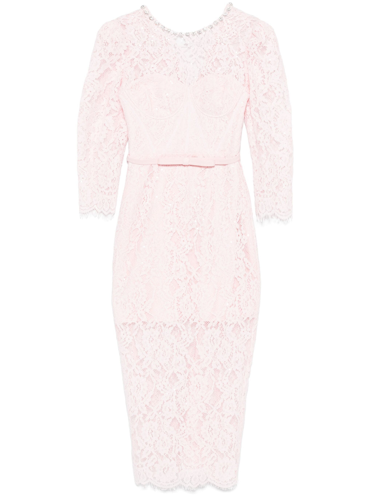 Midi dress with lace bustier