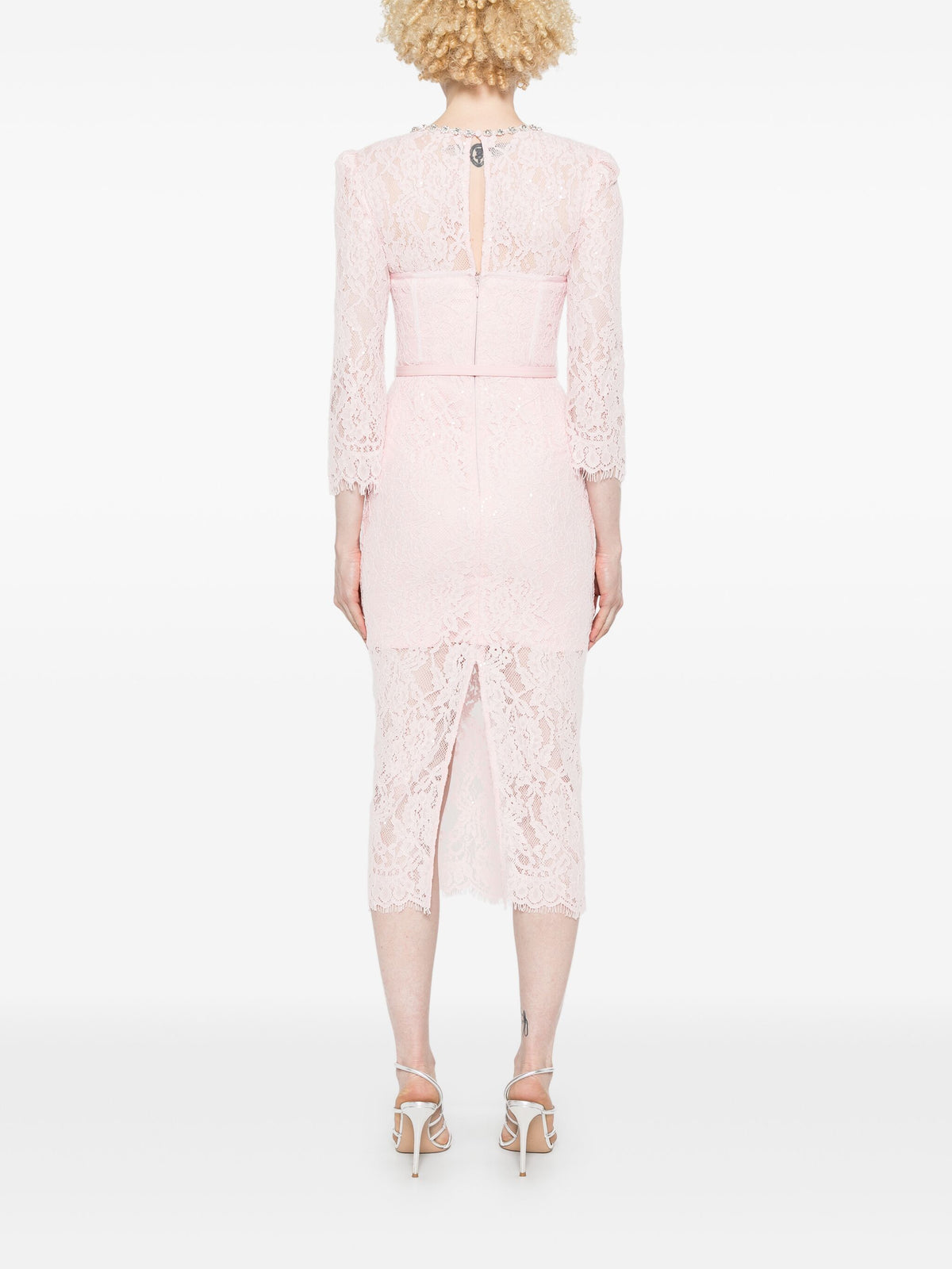 Midi dress with lace bustier