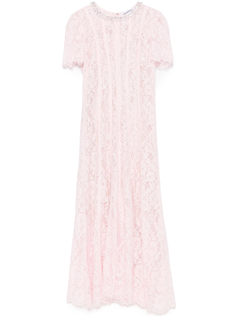 Midi dress decorated in lace SELF PORTRAIT Rosa | Grifo210 Midi dress decorated in lace SELF PORTRAIT Rosa | Grifo210
