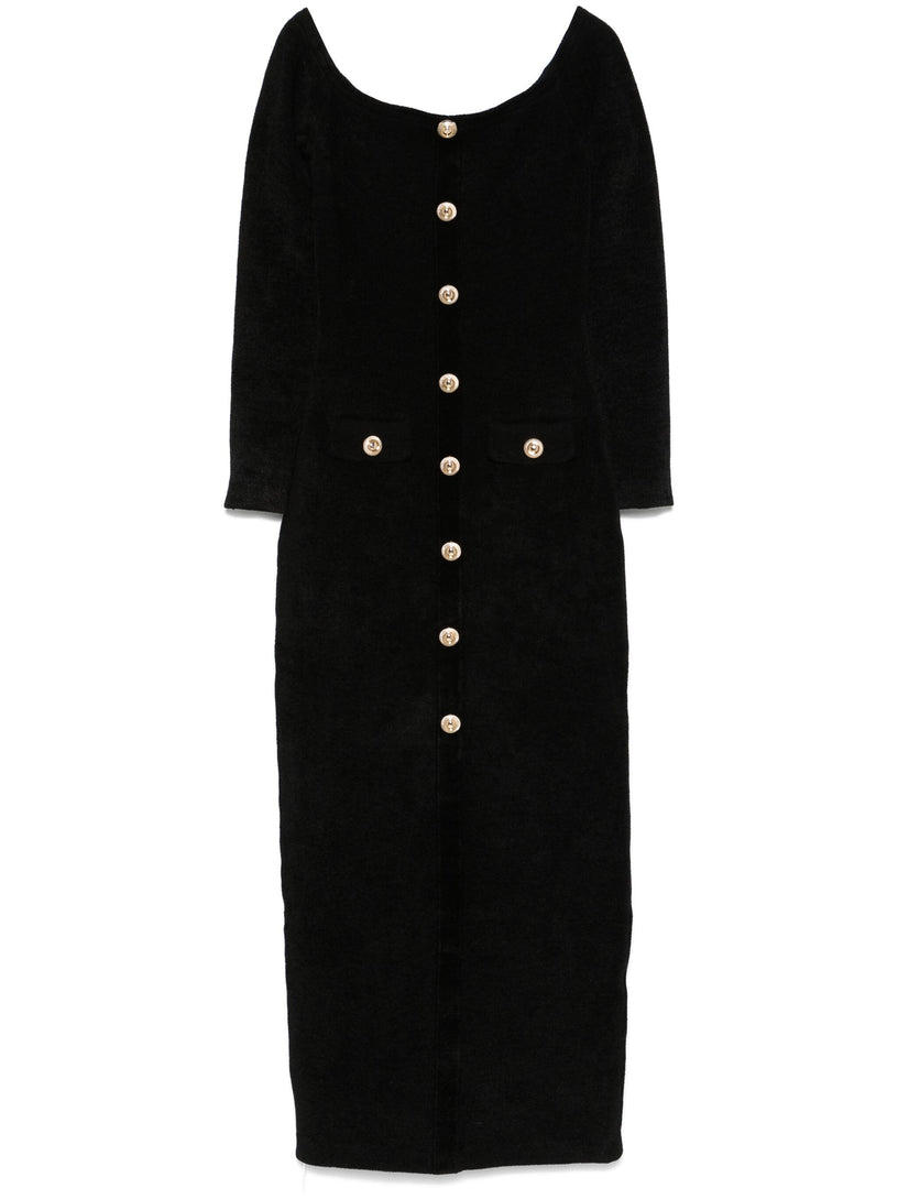 black chenille knit midi dress self-portrait - Black Chenille Knit Midi Dress