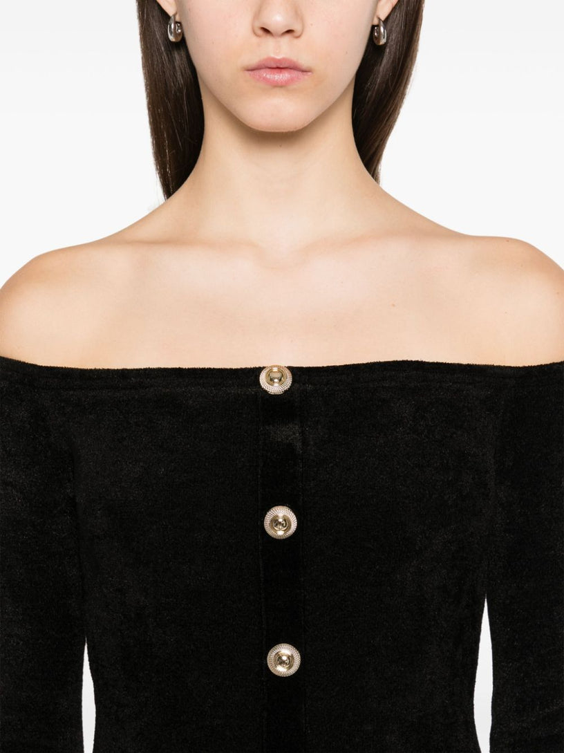 Chenille knit midi dress SELF PORTRAIT Nero | Grifo210 Chenille knit midi dress SELF PORTRAIT Nero | Grifo210