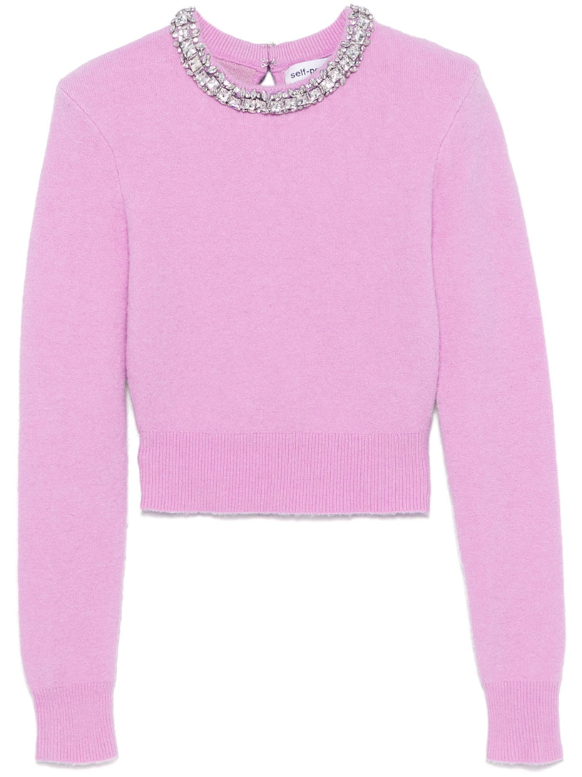 Embellished knit top SELF PORTRAIT Rosa | Grifo210