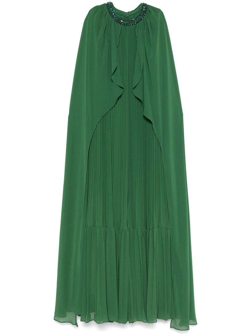 Long chiffon dress with cape SELF PORTRAIT Verde | Grifo210 Long chiffon dress with cape SELF PORTRAIT Verde | Grifo210