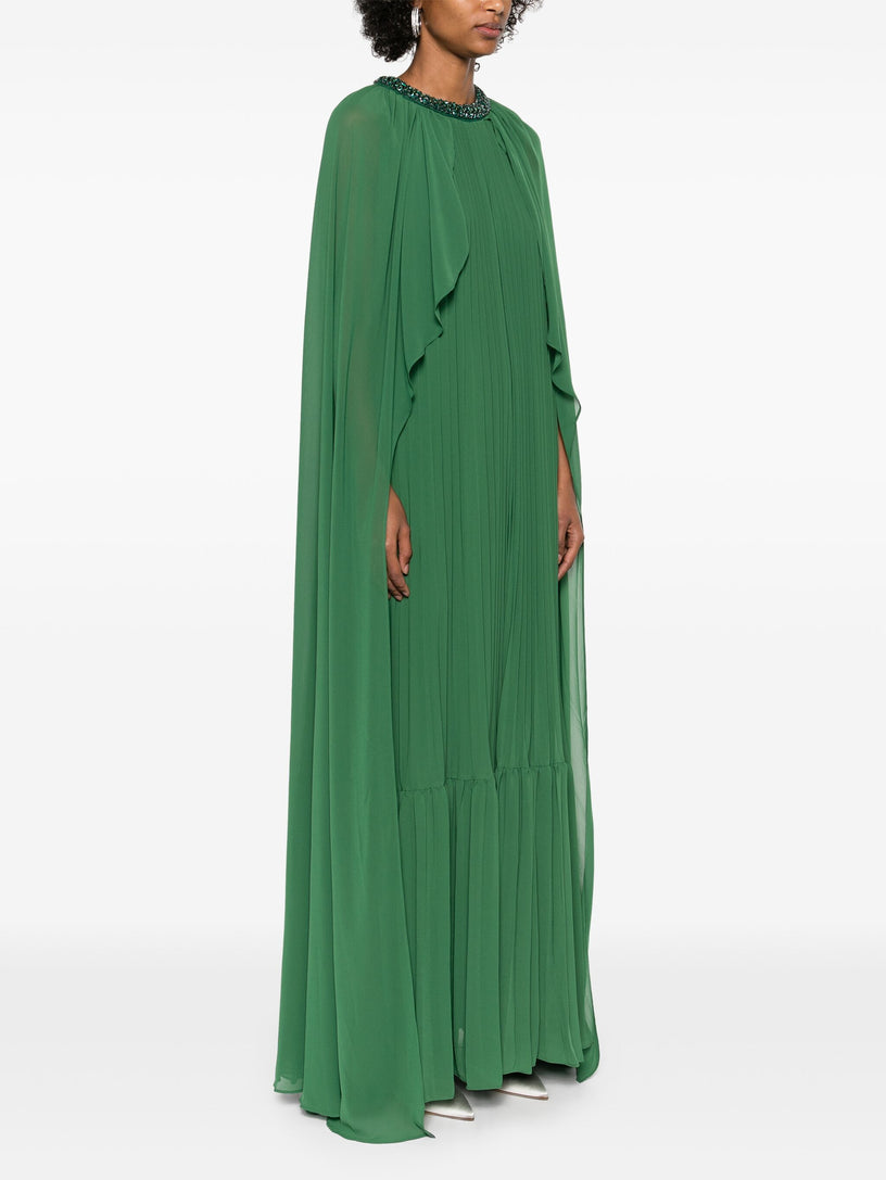 Long chiffon dress with cape SELF PORTRAIT Verde | Grifo210 Long chiffon dress with cape SELF PORTRAIT Verde | Grifo210