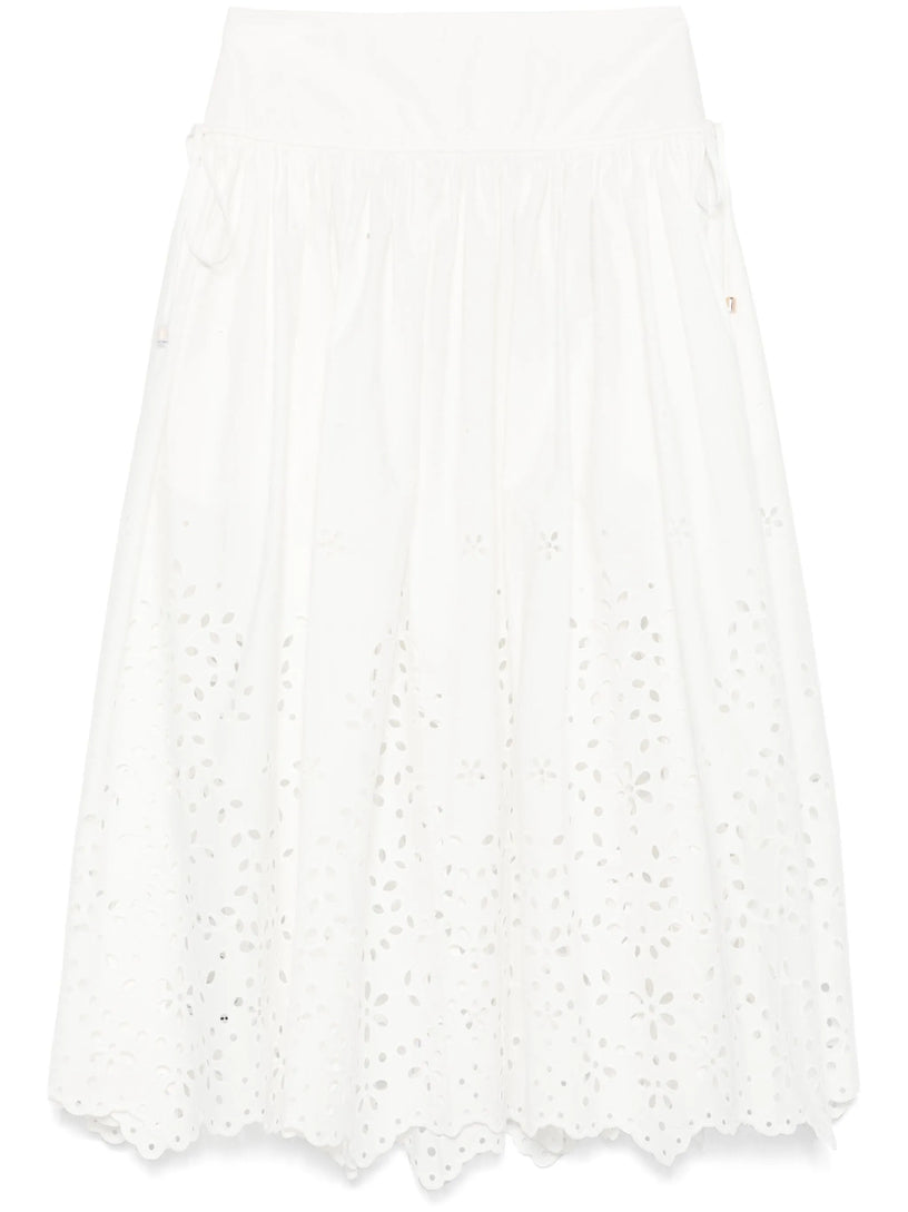Embroidered midi skirt