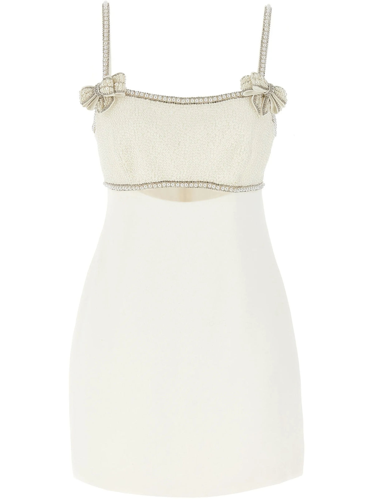 Pearl bow mini dress