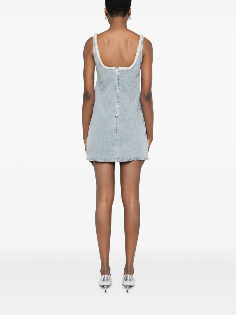Denim Bow Mini Dress