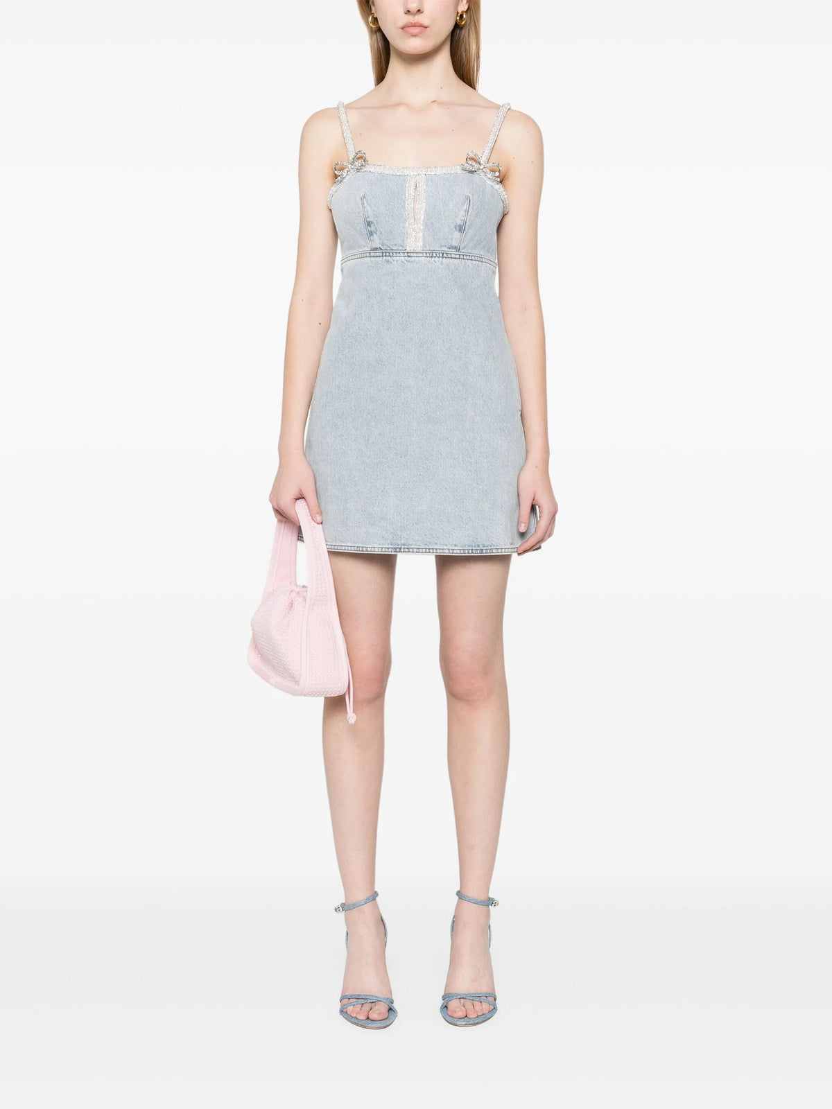 Pearl blue denim mini dress