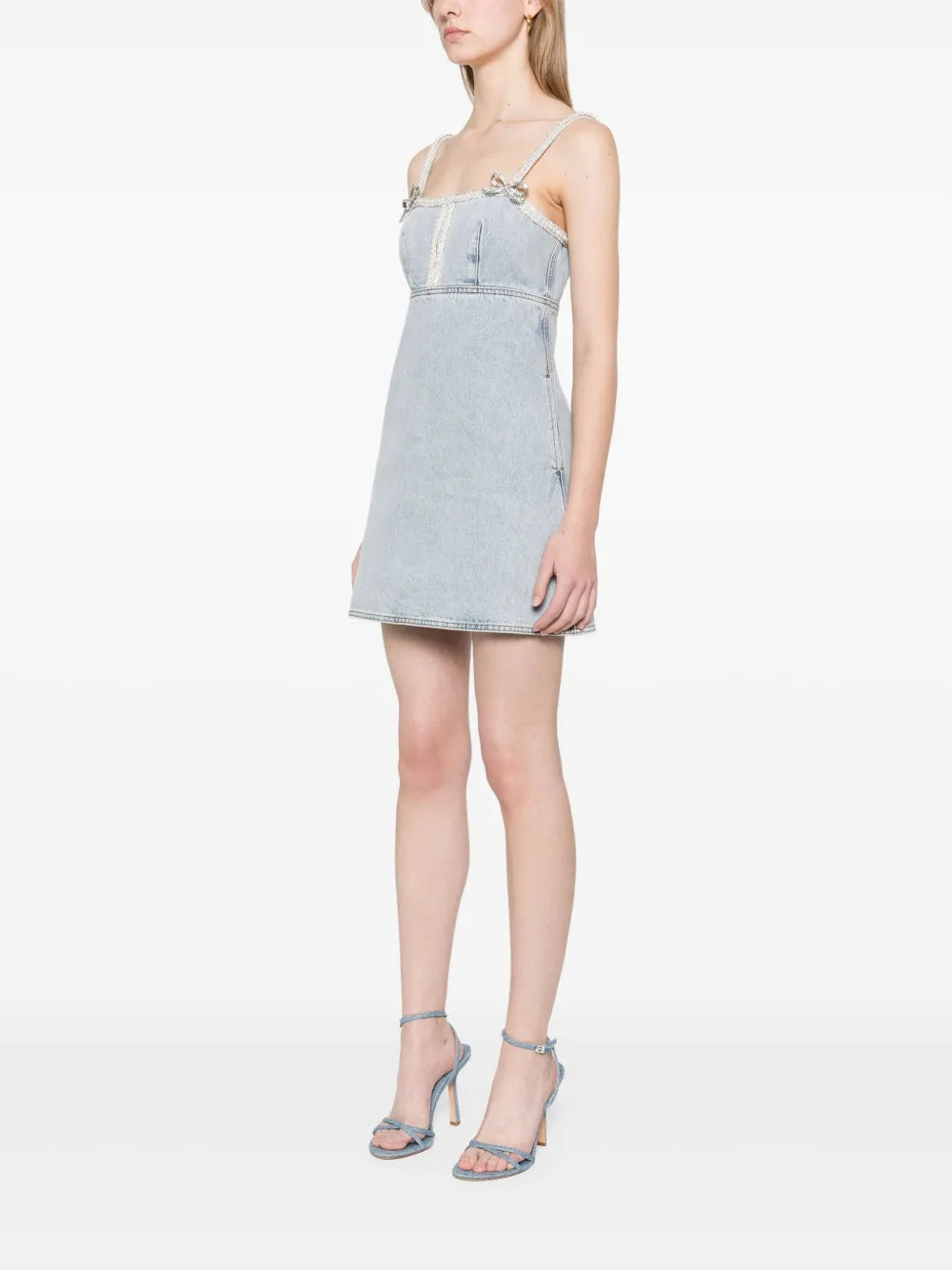 Pearl blue denim mini dress
