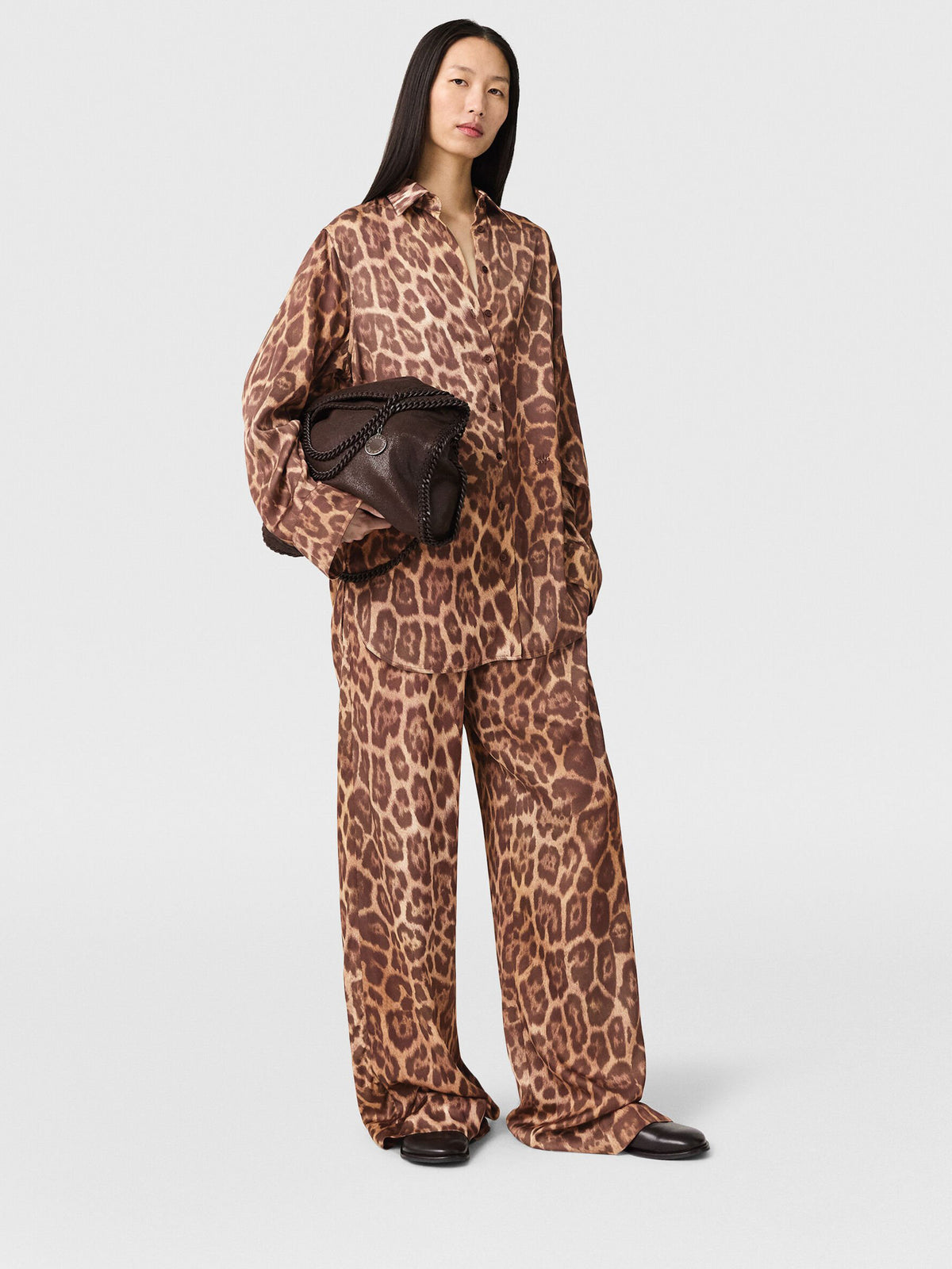Leopard print pajama trousers