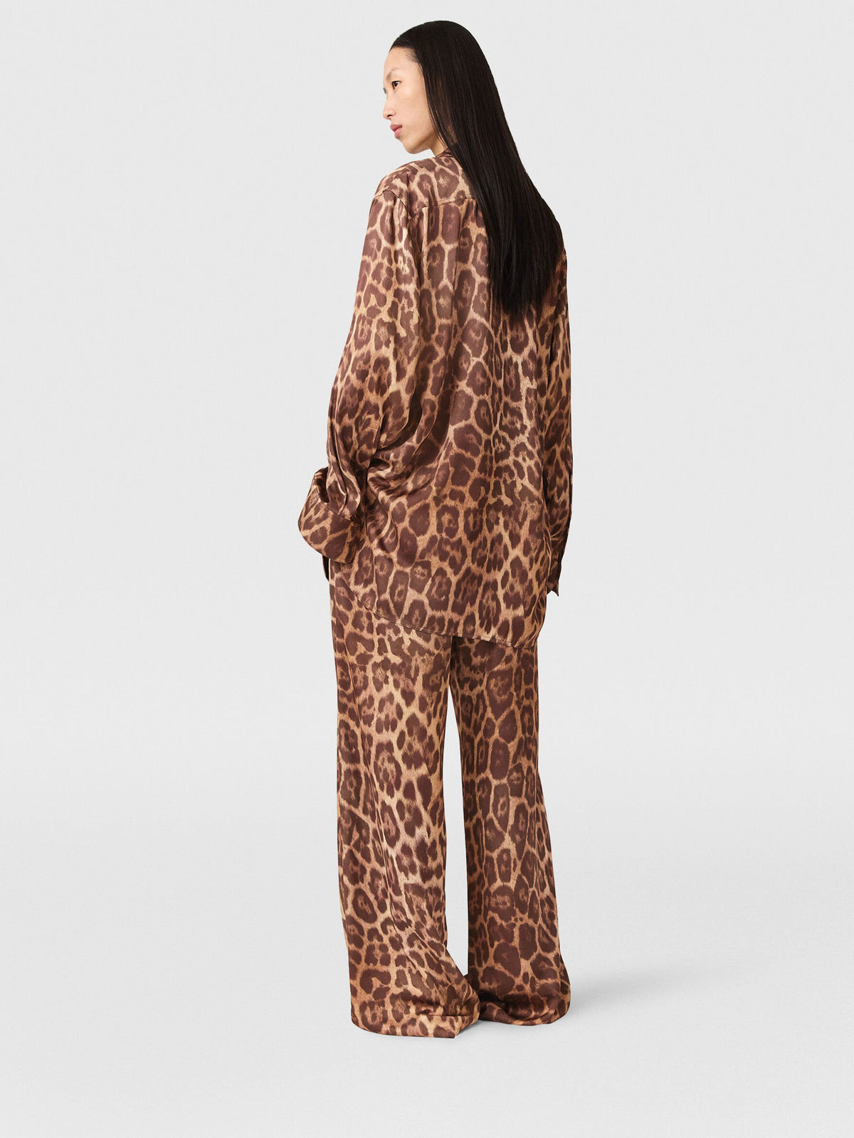 Leopard print pajama trousers