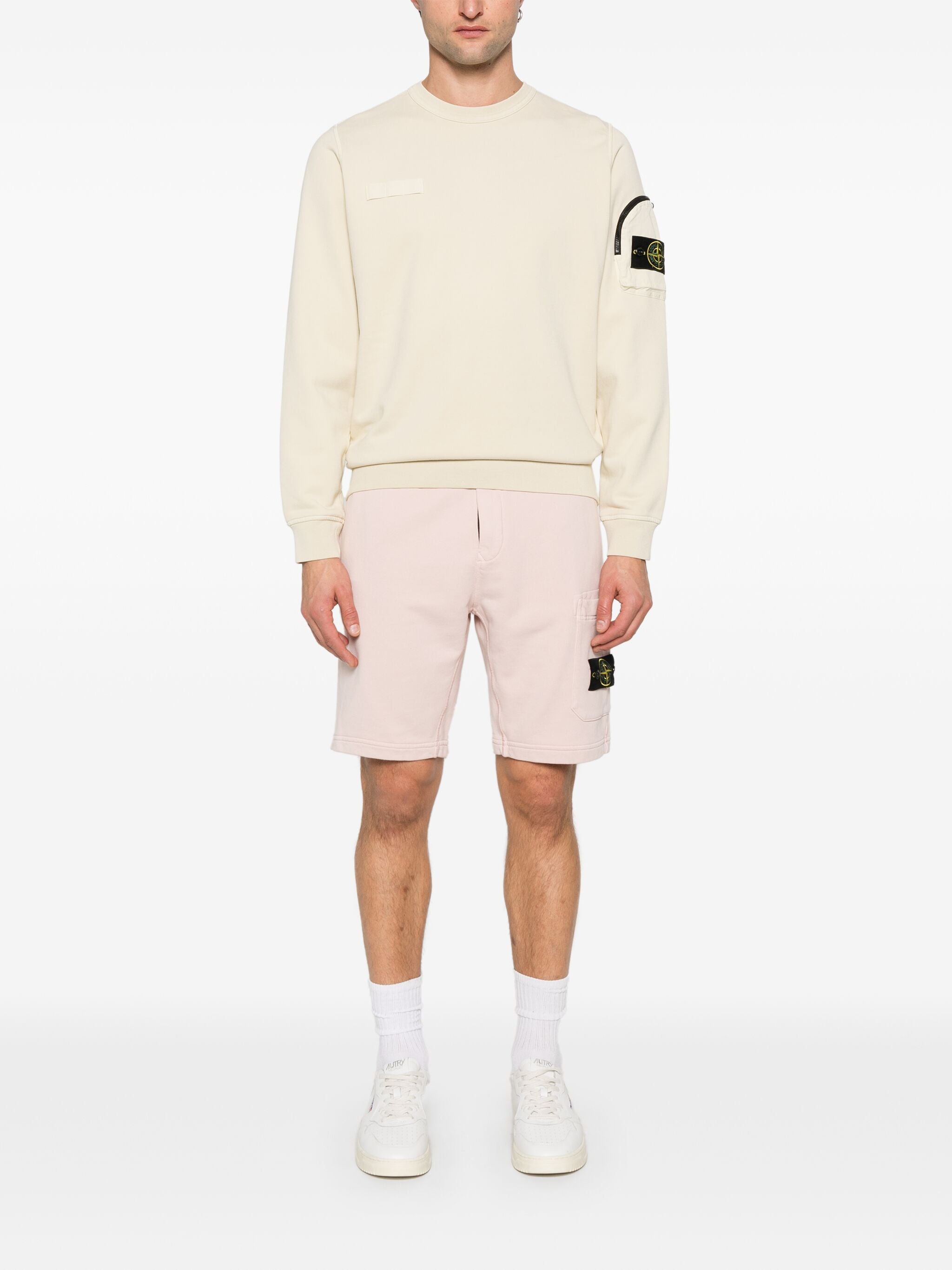 Sweatshirt with badge application STONE ISLAND Bianco | Grifo210