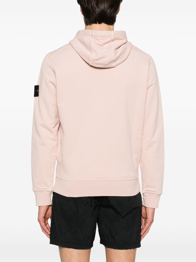 Cotton Fleece Stone Island Rosa Hoodie Cotton Fleece Sweatshirt