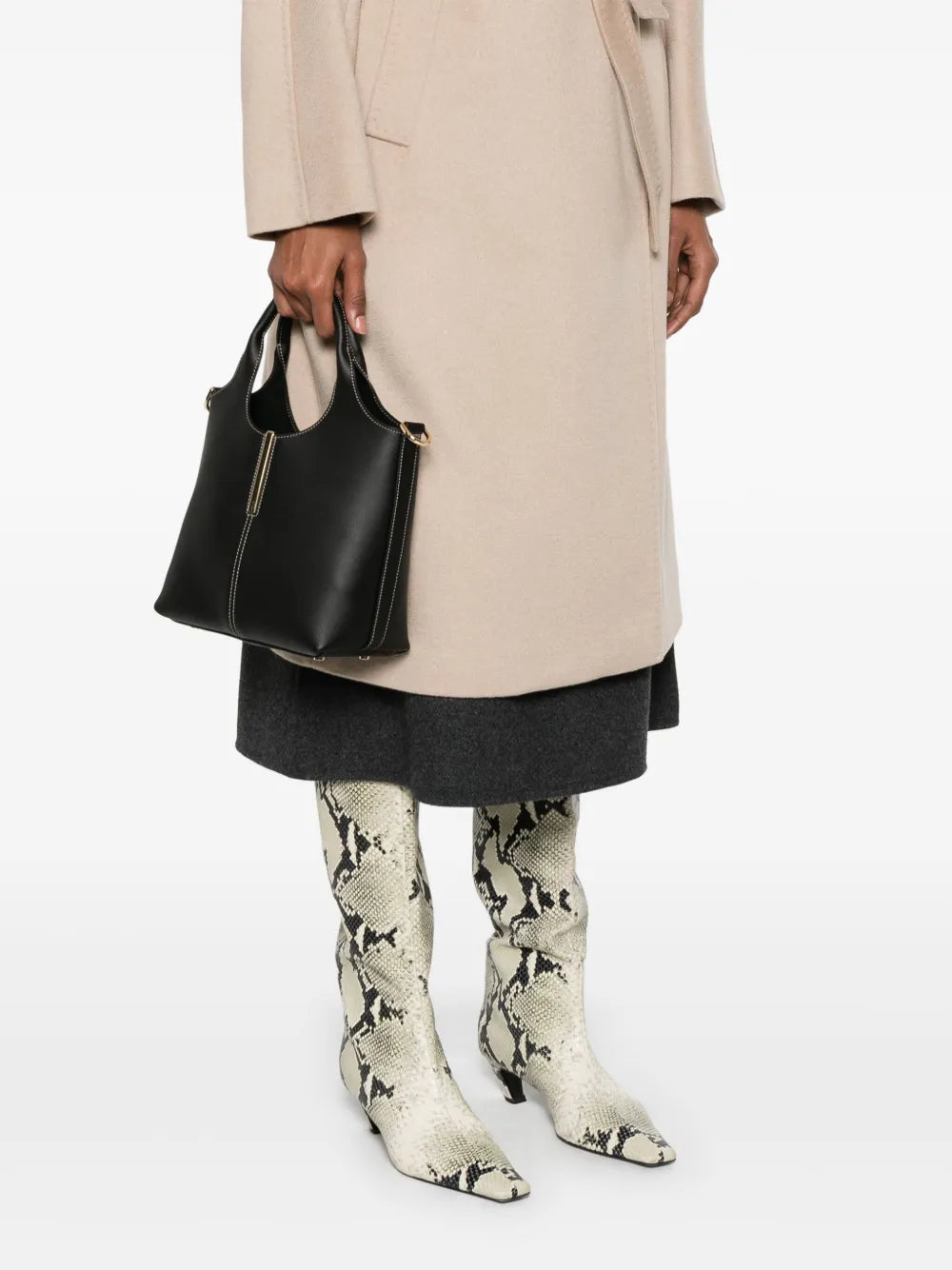Tote Shopping Bag in Leather Mini