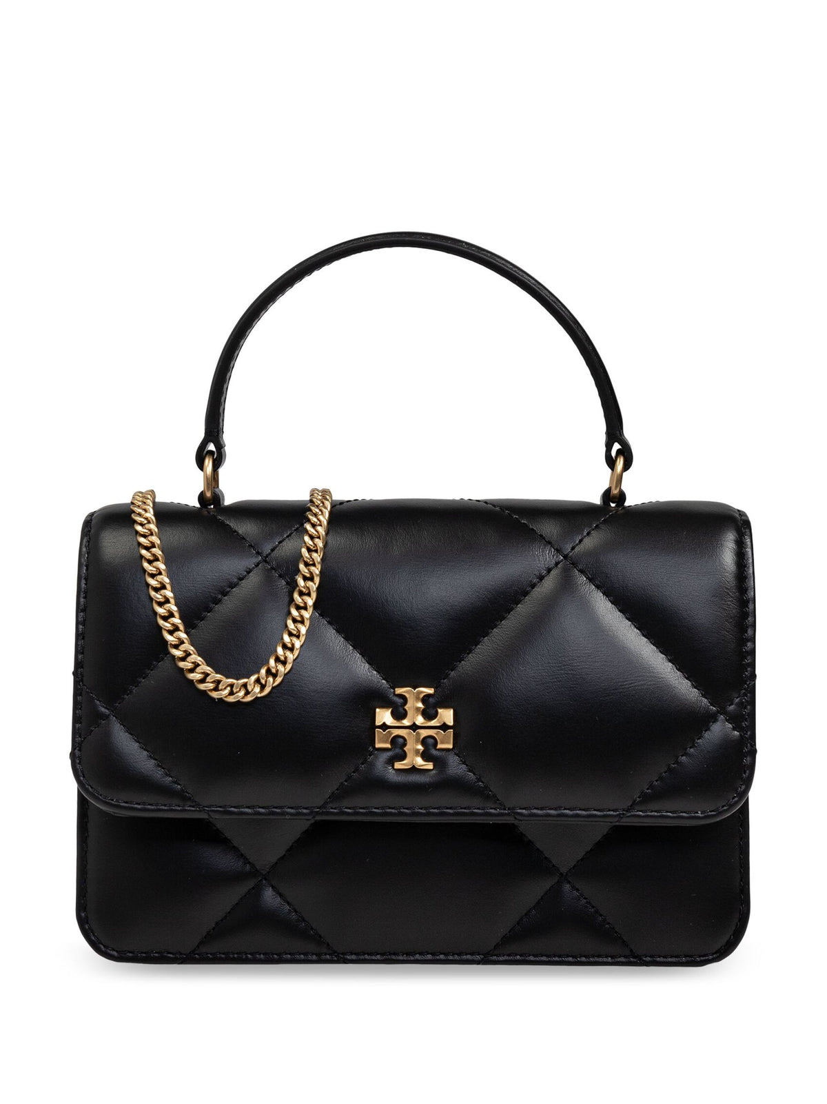 Mini Kira diamond quilt top-handle chain wallet