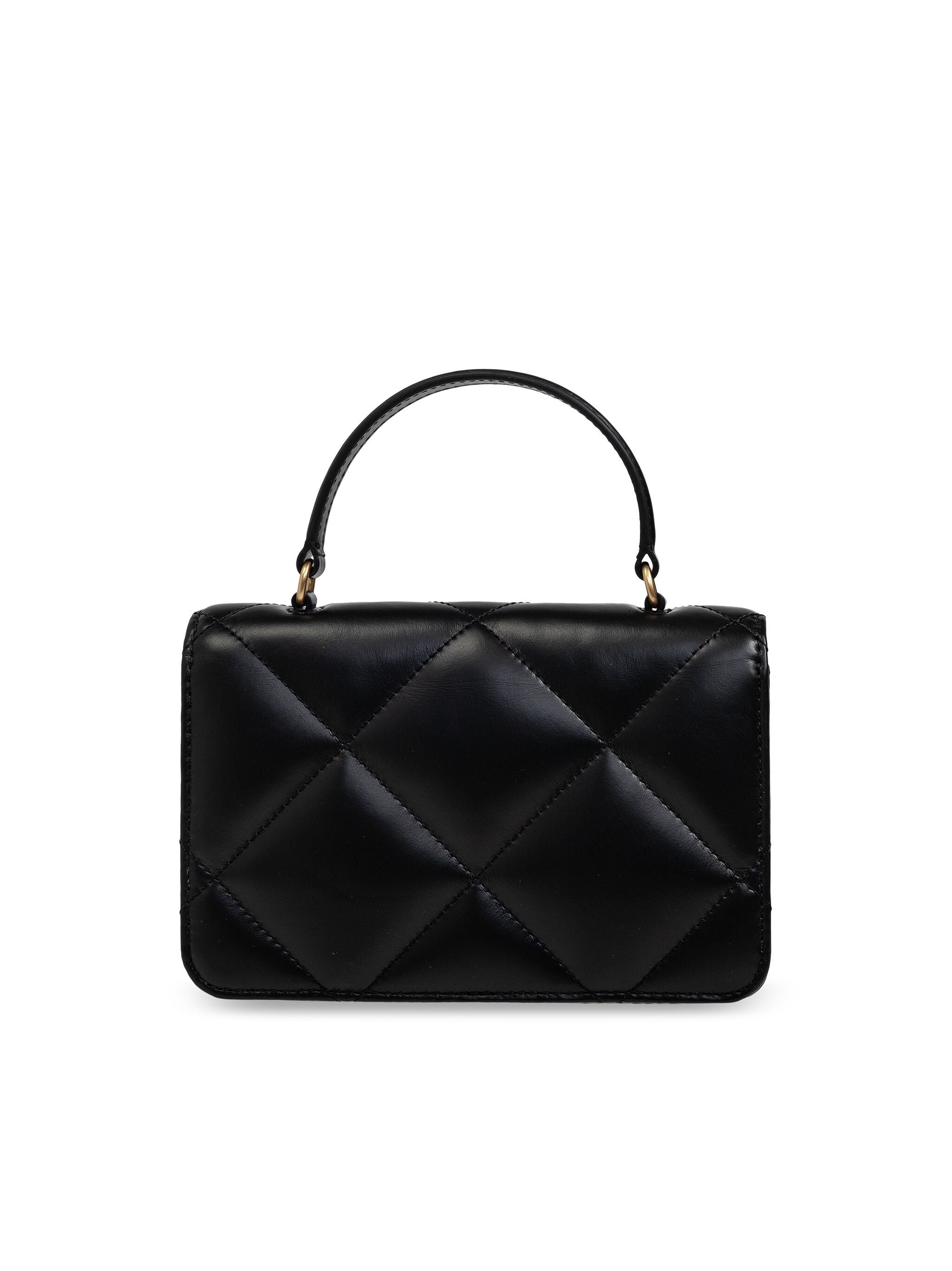 Mini Kira diamond quilt top-handle chain wallet Tory Burch Nero
