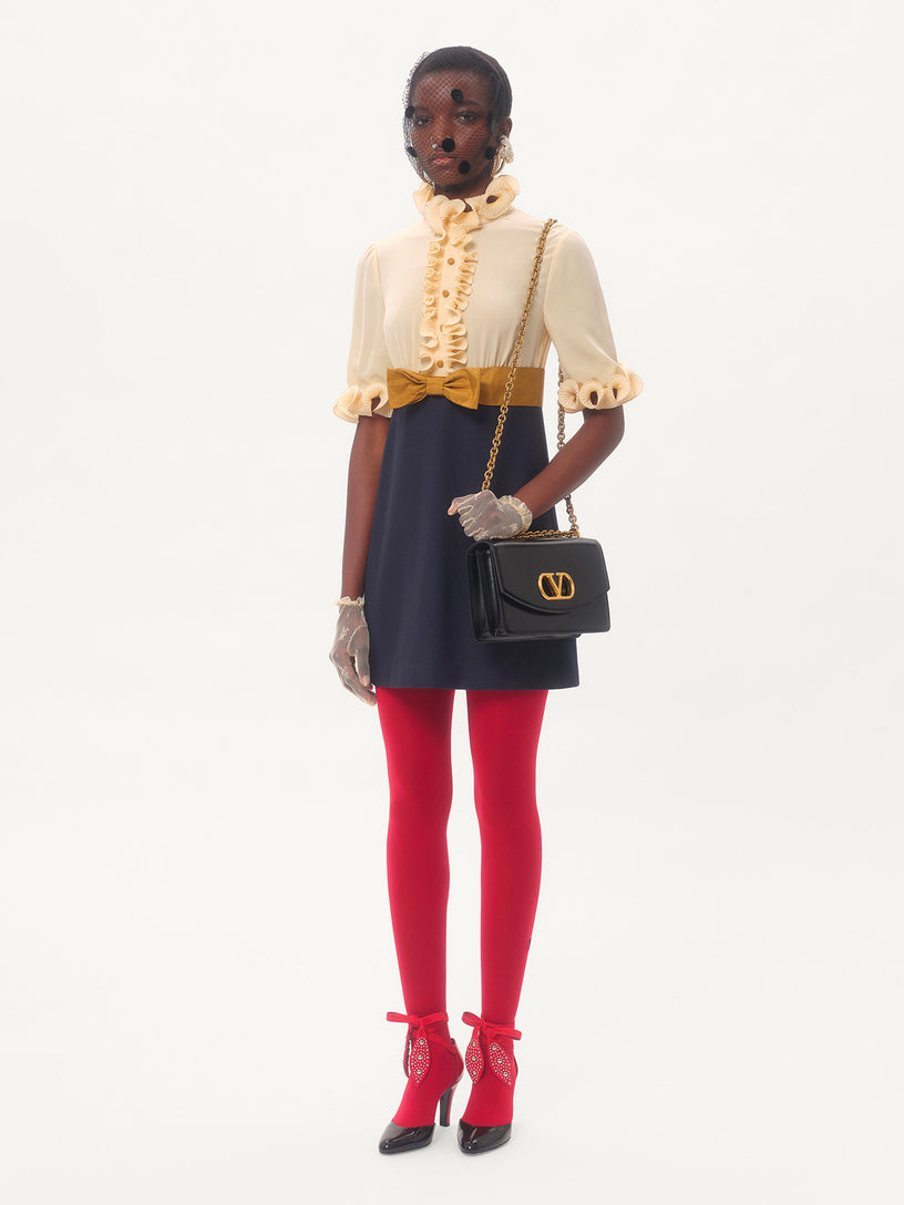 Crepe de Chine and Viscose short dress