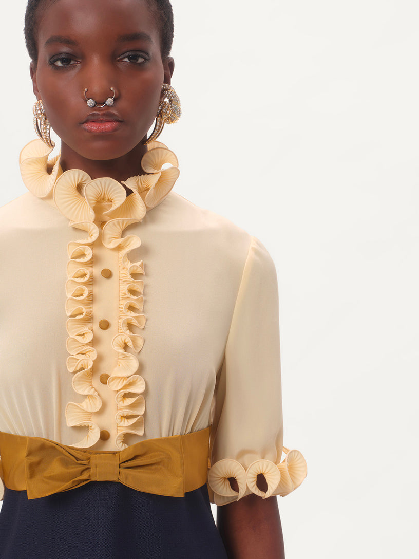 Crepe de Chine and Viscose short dress