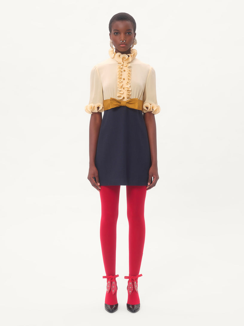 Crepe de Chine and Viscose short dress