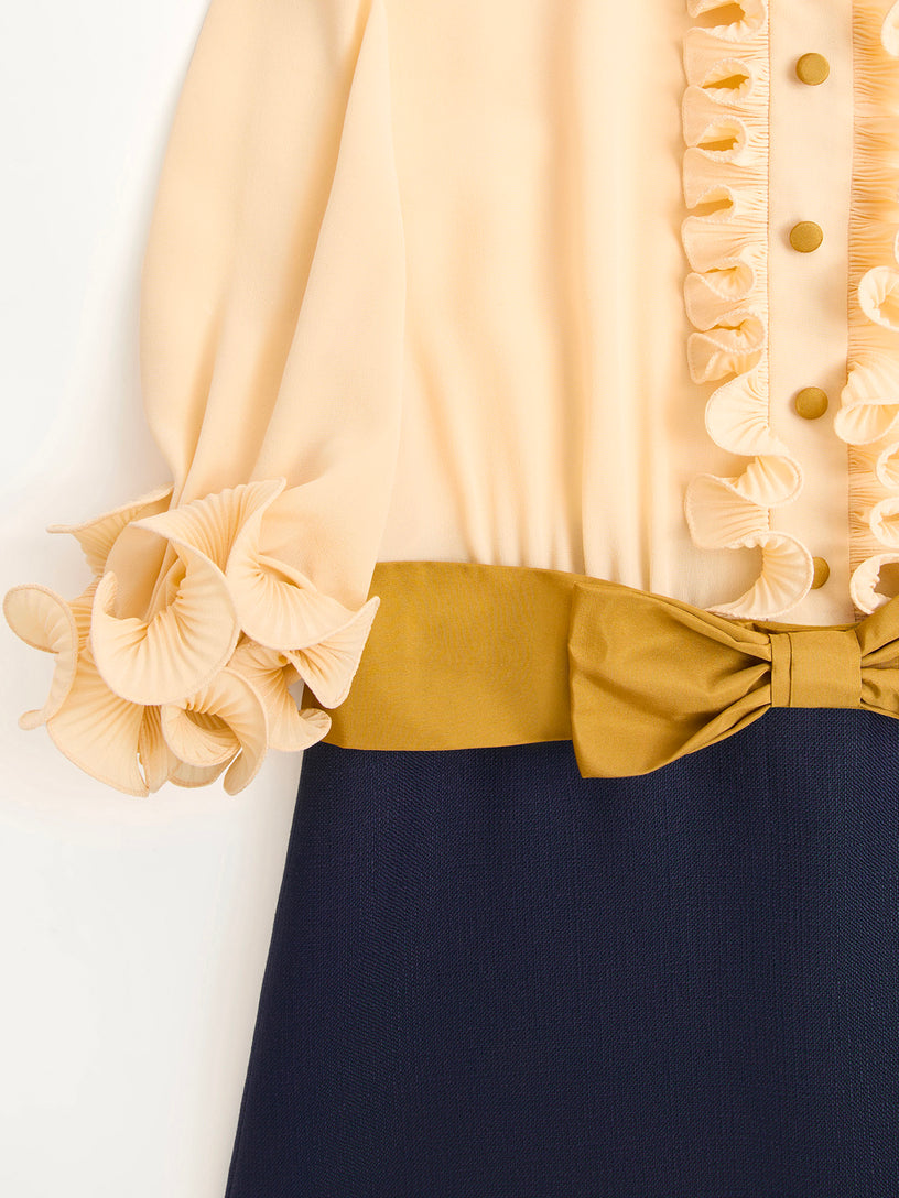 Crepe de Chine and Viscose short dress