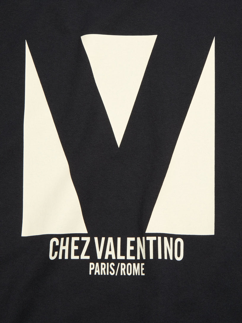 Jersey T-shirt with Chez Valentino print