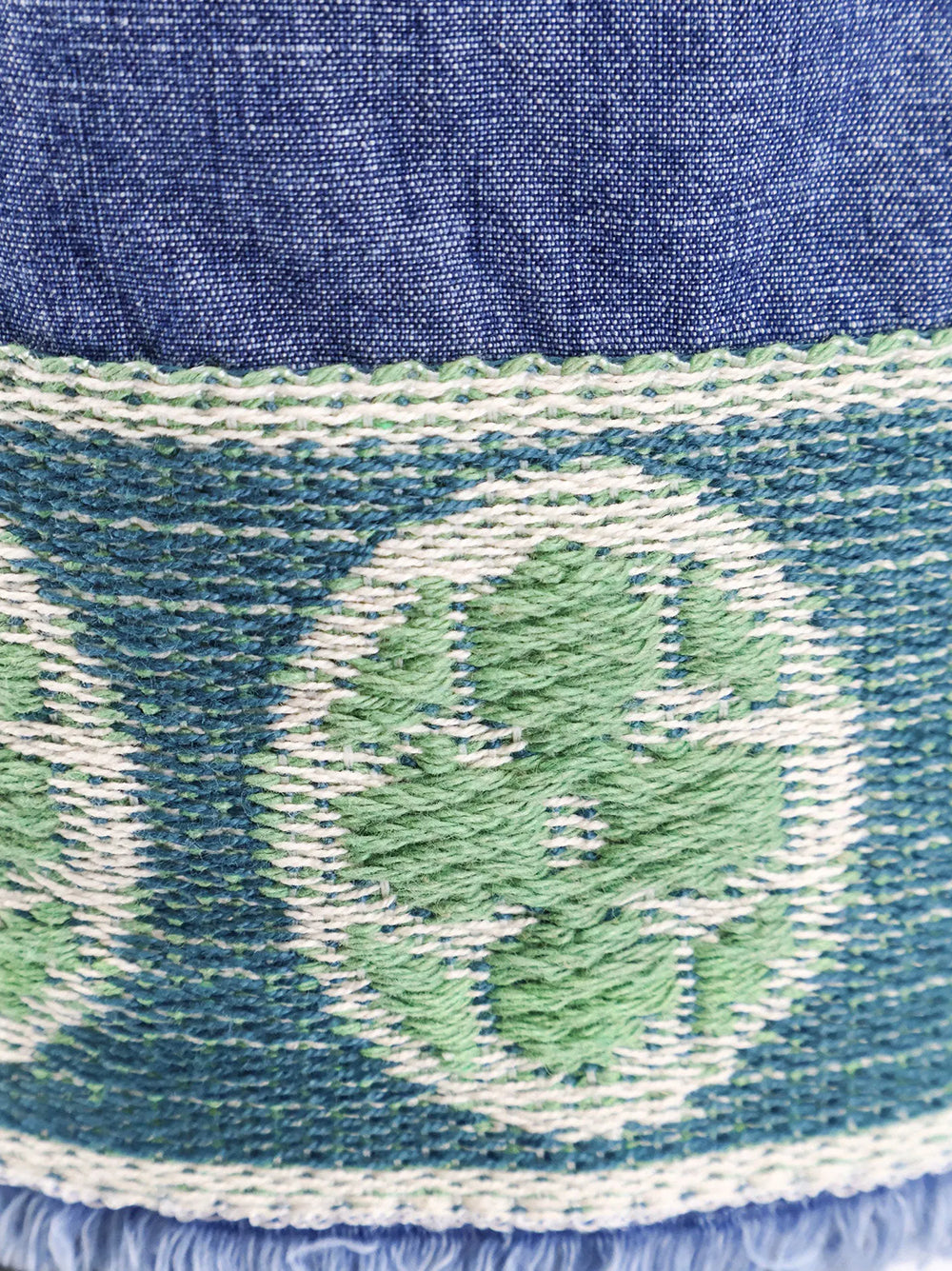 Denim shorts with jacquard bottom