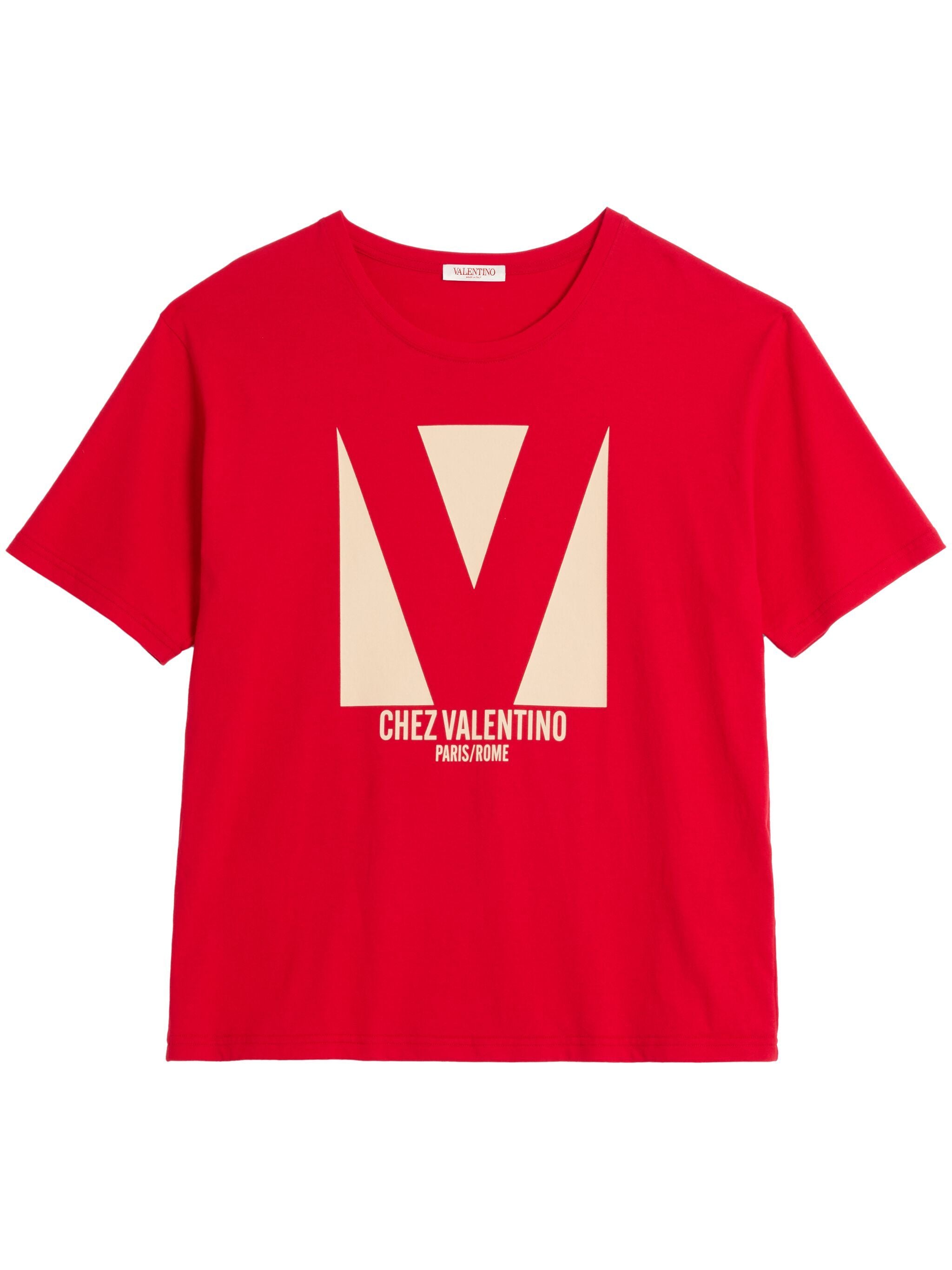 Tシャツ・カットソー VALENTINO SS25 CHEZ VALENTINO T-SHIRT (6V3MG16PAQ9 157) T-shirt Chez Valentino Valentino Garavani Rosso | Grifo210