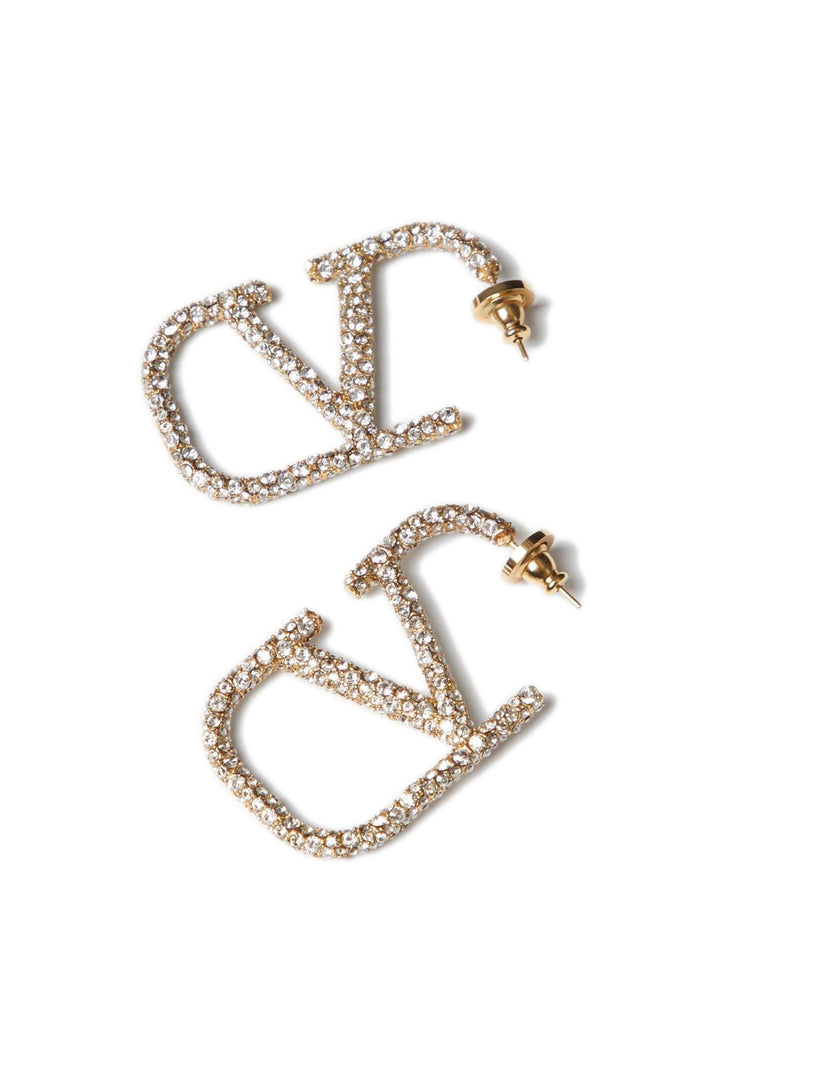 VLogo Signature earrings in metal and Swarovski® crystals