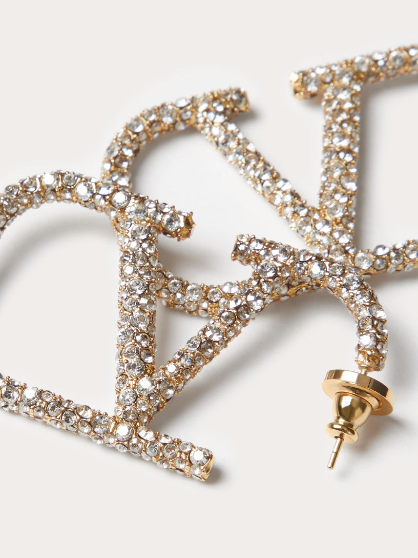 VLogo Signature earrings in metal and Swarovski® crystals