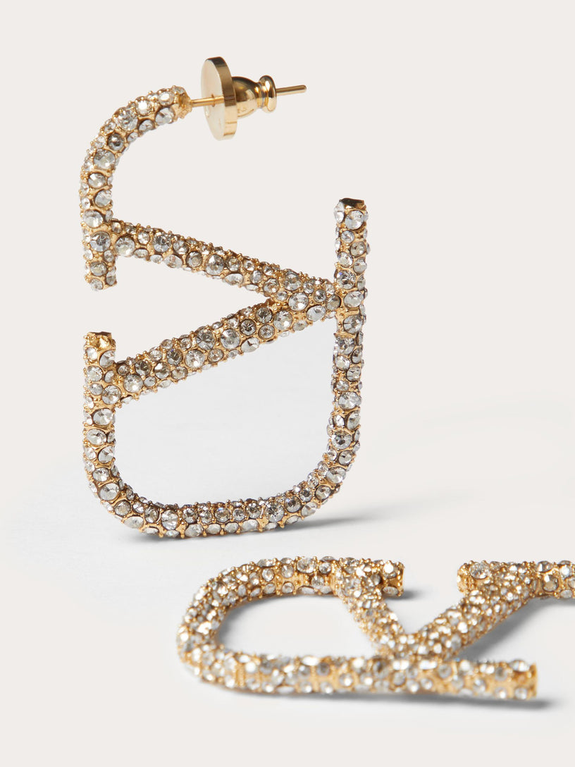 VLogo Signature earrings in metal and Swarovski® crystals