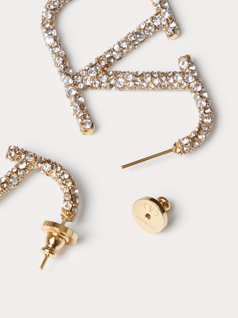 VLogo Signature earrings in metal and Swarovski® crystals