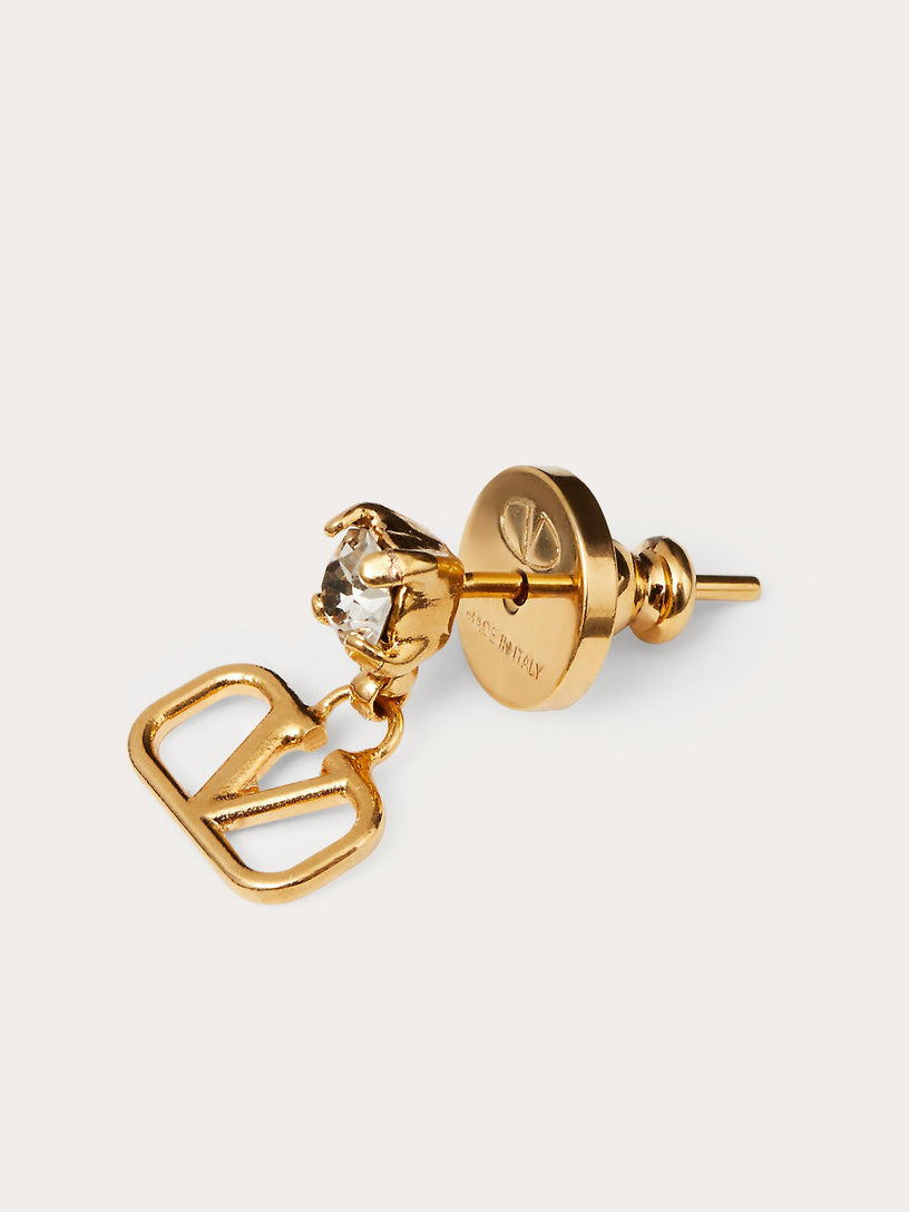 VLogo Signature Metal and Simulated Diamond Earrings