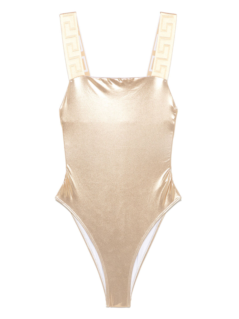 Greca edge laminated one-piece swimsuit