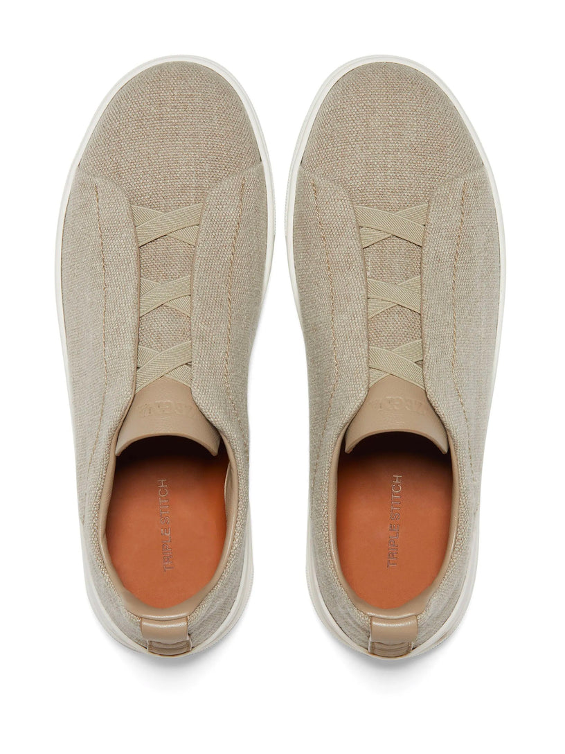 Triple Stitch™ Sneaker in Cotton Linen and Leather