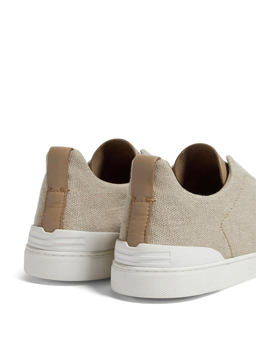 Triple Stitch™ Sneaker in Cotton Linen and Leather