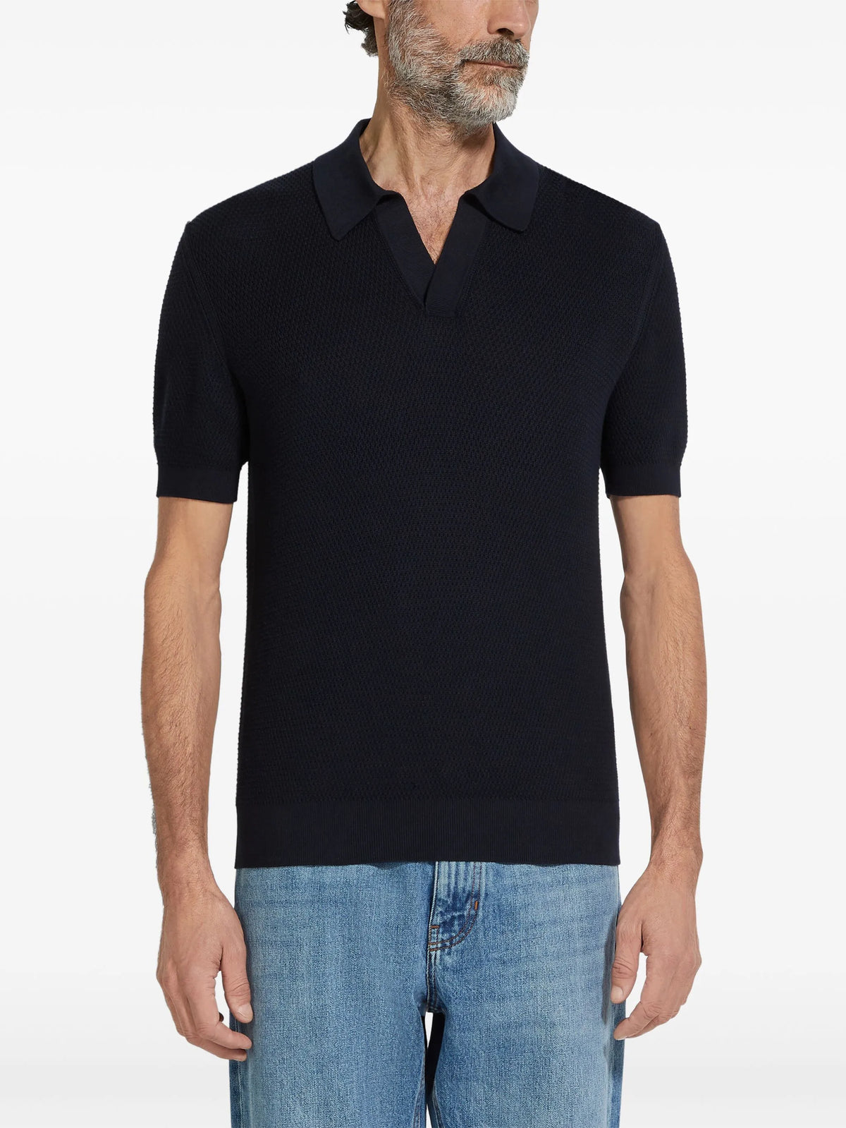 Polo shirt in Premium Cotton Navy Blue