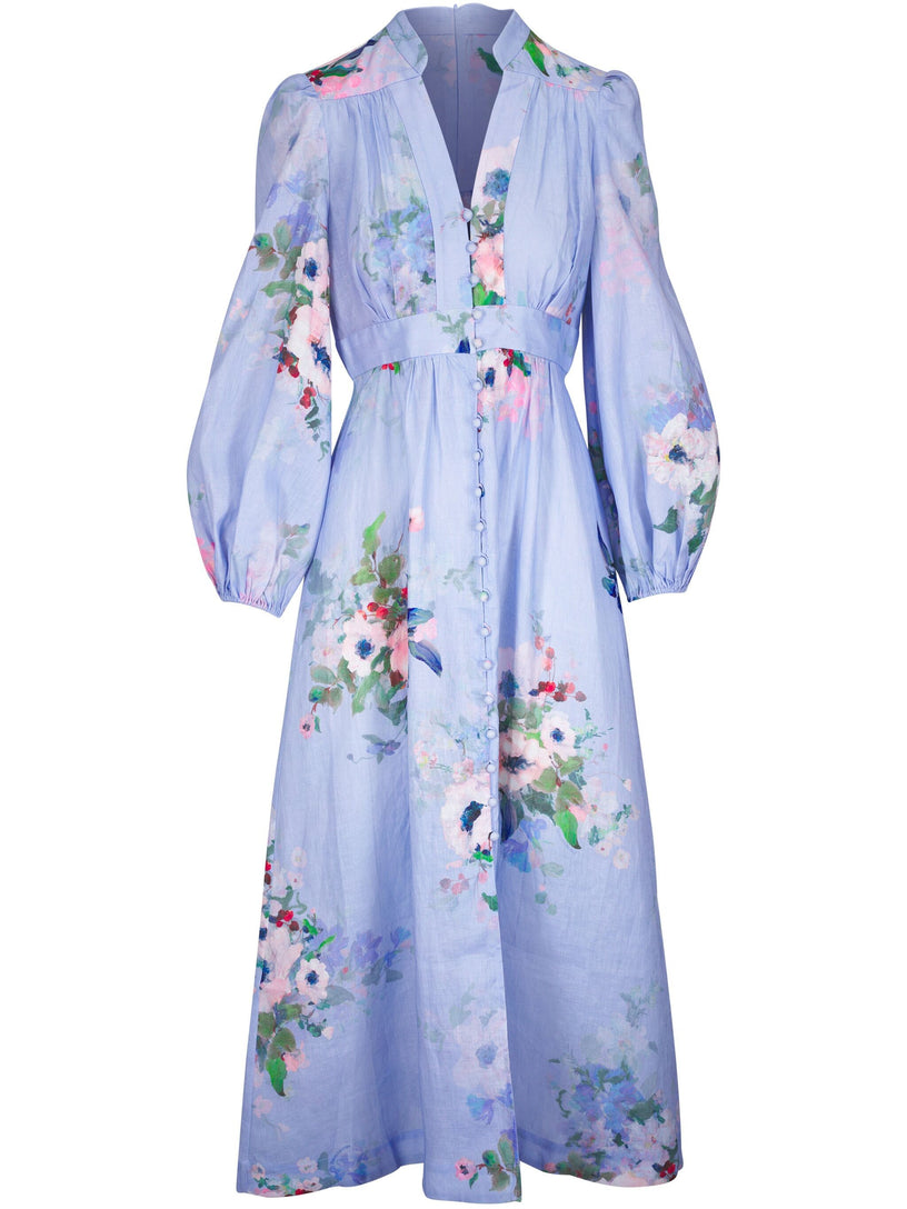 Low-cut Everley midi dress ZIMMERMANN Azzurro | Grifo210 Low-cut Everley midi dress ZIMMERMANN Azzurro | Grifo210