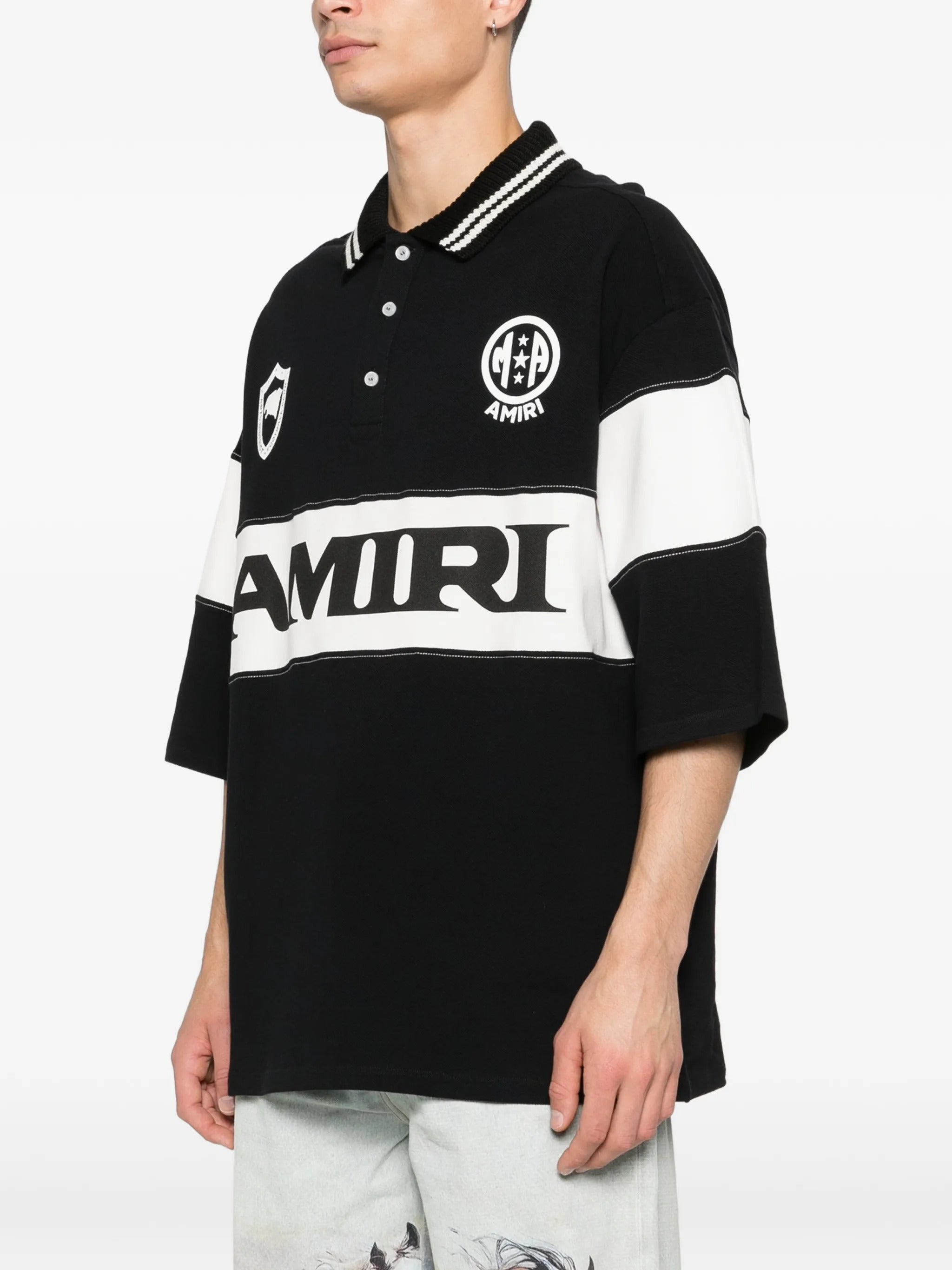 Amiri Sport Oversized Polo Shirt AMIRI Nero | Grifo210