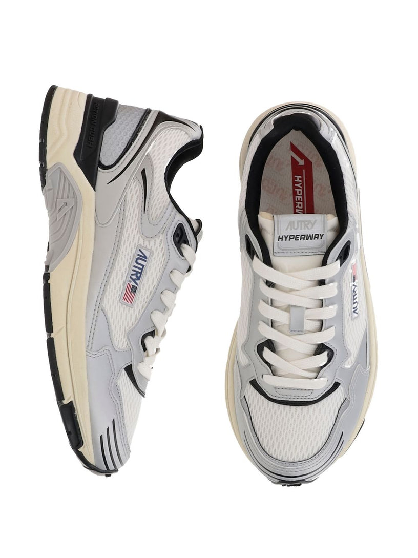 Hyperway sneakers in mesh and leather