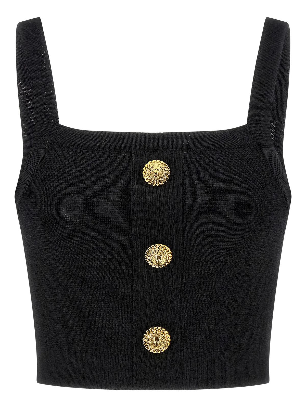 Knit bralette top with buttons