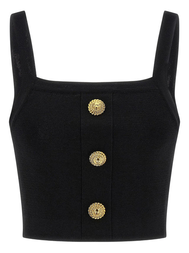 Knit bralette top with buttons